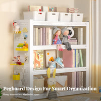 Multi-Tier Design Pegboard Countertop Rack Space Saving Household Storage Sturdy Construction Display Shelf Slim silhouette for Students, Homeowners, Office Workers, Bay window opening, Kid's Room, Bedroom, Kitchen Counter