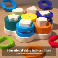 Educational Color Shape Matching Toy Fine Dexterity Skills Development Geometric Block Sorting Toy Hand-Eye Coordination