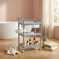 Mobile Beauty Cart with Basin Rolling Salon Storage Cart Compact Hairdresser Trolley Versatile for Hairdressers, Beauticians, Barbers, Hair Salons, Barbershops