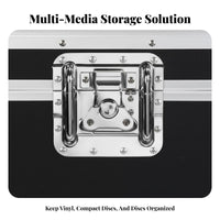 Vinyl Record Storage Case LP Album Storage Box Dustproof Aluminum LP Transport Enclosure for DJs, Audiophiles, Travel