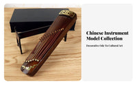 Decorative Only Non-Playable Instrument Replica Highly Detailed Miniature Pipa with Stand Includes Display Accessory Collectible Model Vintage aesthetic for Music Lovers, Collectors