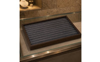 Wood-Grain Jewelry Display Tray Gray Gray Interior Jewelry Tray Rectangular Accessory Storage uncoveredTop