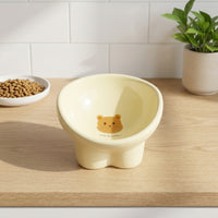 Whisker Friendly Elevated Cat Bowl Easy to Clean Raised Cat Water Bowl Safe Material Ceramic Raised Pet Dish Dishwasher Safe for Cats, Kittens, Small Dogs