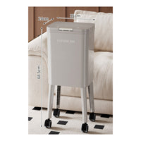 Press-Open Lid Tall Trash Bin Swivel Casters Rectangular Trash Bin Glossy Finish for Kitchen, Home