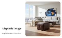 Luxury Aesthetic Round Upholstered Pouf Multi-Functional Low Stool Multifunctional Vanity Seat Soft and Comfortable for Adults, Homeowners, Interior Decorators, Living Room, Entryway, Bedroom