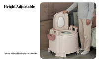 Bedside Commode Anti-Odor Adjustable Bedside Potty Easy to Clean for Caregivers