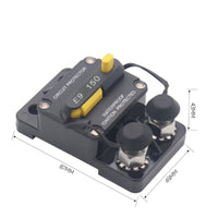 Manual Reset Circuit Breaker Marine-Grade Circuit Breaker with Terminal Protectors Dust-Resistant Overload Protector for Vehicle Wiring