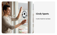 Soccer Ball Wall Decal Self Soccer Ball Decal Cling Cracked Wall Football Sticker for Kids, Boys, Party, Bedroom, Man Cave