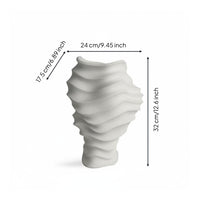 Modern Minimalist Wave Vase Creative Shape Wavy Border Vase Sculptural Design Home Decor Centerpiece for Sales Office, Showroom