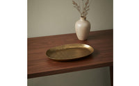 Oval Decorative Tray Multifunctional Decorative Aluminum Tray Handcrafted Home Decor for Tabletop