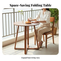 Space-Saving Round Pedestal Table Mid-Century-Century Design Round Table with V-Shaped Legs Safe Rounded Corners Household Furniture Stable Construction for Apartment Dwellers, Design Enthusiasts, Small Areas, Balcony, Dining Room, Kitchen