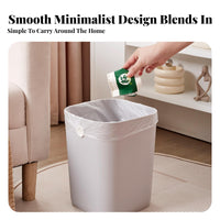 Square Plastic Trash Can Easy to Clean Lidless Garbage Bin Simple Paper Basket Minimalist Design Waste Bin with Bag Holder