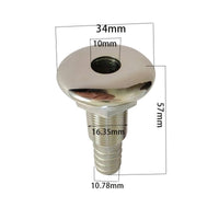 Stainless Steel Thru-Hull Fitting Heavy Duty Yacht Bilge Drain Fitting Mirror Polished Boat Hull Water Outlet