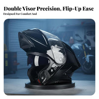 Flip up Full Face Helmet Anti-Fog Flip Up Wide Field of View for Four-Season Riding, Commuting, Traveling