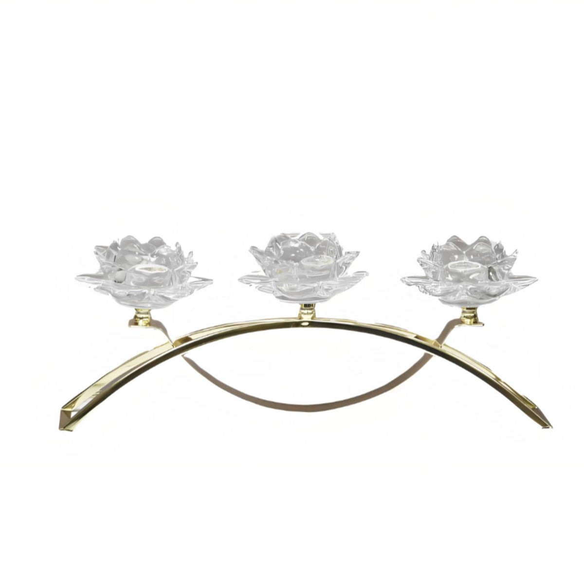 Bridge Candle Holder Gold 3-Candle Holder Metal for Wedding Tables