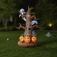 Halloween Inflatable Tree with Pumpkin and Specters Lighted Halloween Inflatable Tree Waterproof Yard Decoration for Lawn