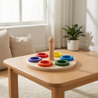 Educational Disc Sorting Toy Fine Motor Stacking Rings Toy Educational Disc Stacker Learning for Toddlers, Preschoolers, Tabletop