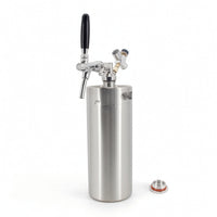 Mini Keg with Tap Stainless Steel Beer Keg System Growler Tap System Portable Dispenser Adjustable for Homebrewers, Home Bar