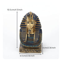 Resin Pharaoh Bust Compact Egyptian Figurine Decorative Statue with Pharaoh Design Ancient for Terrarium