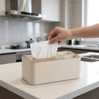 Tissue Paper Holder for Office Desk and Home Office, Leather Tissue Box with Stitched Edge, Facial Tissue Box Holder, Car Tissue Box Cover