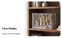 Display Case High Visual Openness Transparent Toy Display Shelf Large Capacity Dustproof Figurine Cabinet for Collectors