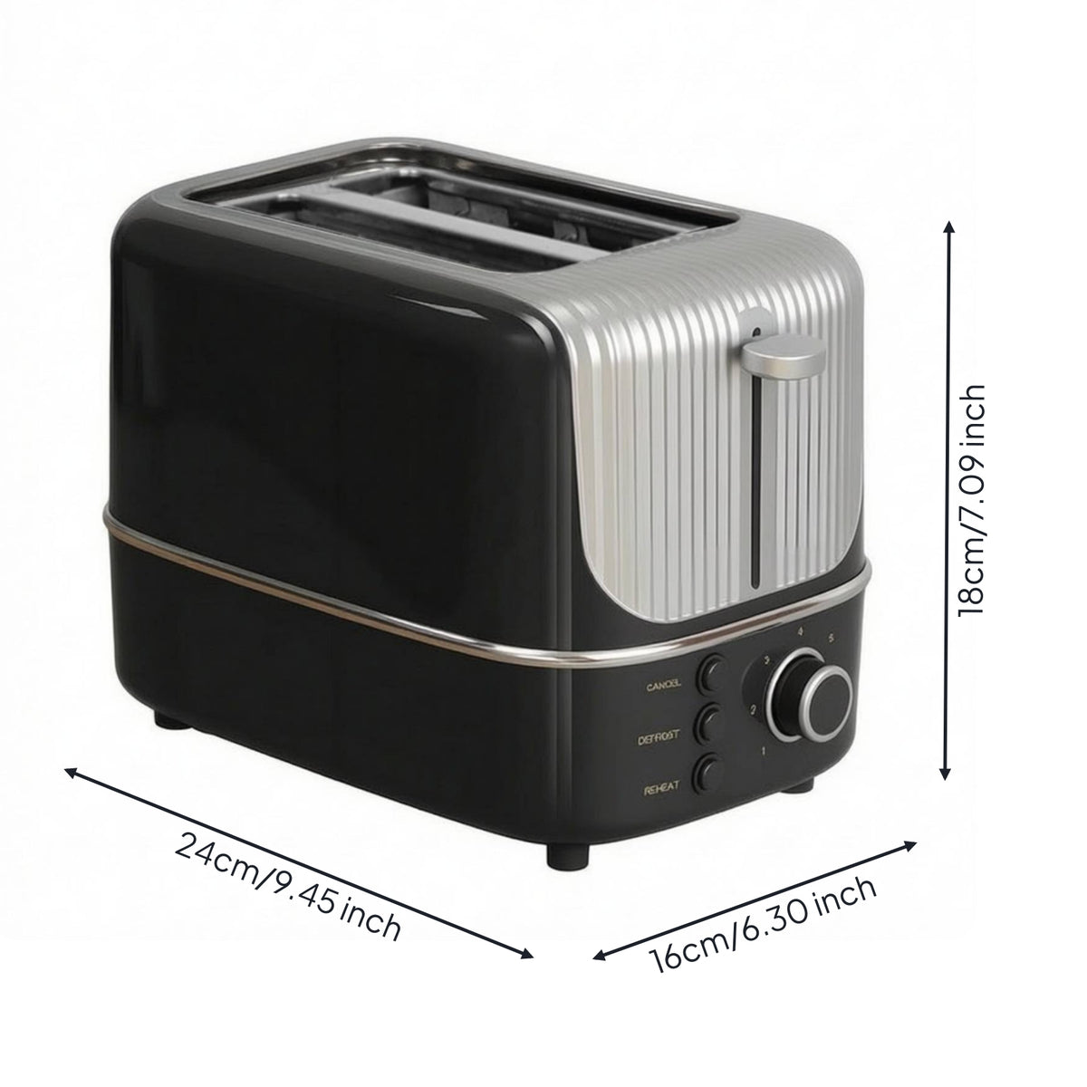 2-Slice Toaster Easy-Clean Two-Slot Toaster Kitchen Appliance Removable Modern for Dorm Rooms