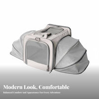 Airline Approved Collapsible Pet Carrier Foldable Expandable Pet Tote Adjustable Shoulder Strap Pet Transport Bag Breathable Mesh for Small Dog Owners, Travelers, Air Travel, Veterinarian Visits, Car Trips, Outdoor