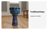 Rich Resonant Sound Djembe Drum Early Education Tool Percussion Instrument Portable Rope Tuning System for Beginners, Children, Musicians, Music Class, Live Performance, Home Practice, Jam Sessions