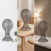 Wire Hat Stand with Round Base Stable Head-Shaped Display Stand Sturdy Holder Countertop for Collectors, Vanity Table, Dresser