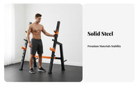 Safety Spotter Arms Multi-Functional Bench Press Rack Integrated Plate Storage Adjustable Squat Rack Long-Lasting Powder Coat Finish Heavy Duty Barbell Stand Commercial Grade for Bodybuilders, Weightlifters