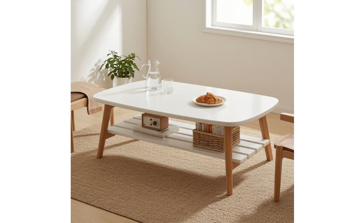 Foldable Coffee Table Space-Saving Folding Coffee Table Solid Wood Furniture for Living Room, Small Apartments