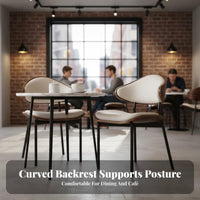 Light Luxury Design Modern Curved Back Chair Ergonomic Backrest Modern Side Chair Sturdy Construction Contemporary Upholstered Seat Versatile Design for Cafe Owners, Interior Designers, Homeowners, Restaurant, Hotel, Living Room, Home Office