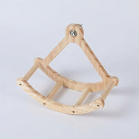 Classic Mirror Pirate Revolving Toy and Bird Swing, Wooden Parrot Enrichment Activity Stand, Pirate Ship Toy Bird Stand for Parakeets and Cockatiels