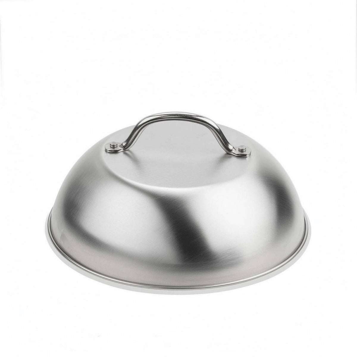 Barbecue Lid with Handle Stainless Steel Melting Dome with Handle Griddle Basting Cover Domed Dome Lid Brushed Metal