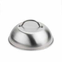 Barbecue Lid with Handle Stainless Steel Melting Dome with Handle Griddle Basting Cover Domed Dome Lid Brushed Metal