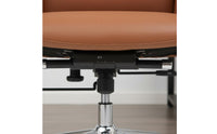 Adjustable Height Leather Office Chair with Headrest for Conference Room