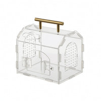 Transparent Acrylic Terrarium with Latch Clear Reptile Enclosure Compact Tank Stackable for Home Breeding