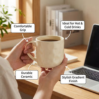 Coffee with Handle for Couples, Large Mugs for Hot Drinks, Gradient Color Couple Gift for Friends, 360ml Capacity