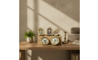 5 Pieces Tabletop Photo Frame Vintage Picture Frame with Stand Gold Tone Picture Holder for Collectors