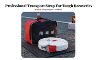 High Tensile Strength Woven Tow Rope with Shackles Heavy-Duty Reinforced Pull Strap Abrasion Resistant Towing Gear Long-Lasting Weave for Truck Owners, Away from-Road Enthusiasts, Emergency Crews, Muddy Terrain, Woodland Trails
