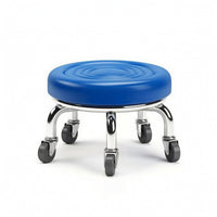 Upholstered Low Stool Compact Rolling Stool Comfortable Rolling Seat Soft for Pedicurists, Stylists, Salon, Workspace, Home Office