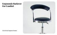 Footrest Circular Footrest Adjustable Rolling Stool with Backrest Ergonomic Back Support Adjustable Drafting Stool with Backrest Padded Seat Swivel Chair Heavy Duty Construction for Medical Personnel, Office Workers, Laboratoryoratory Oratory