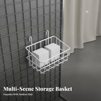 Mesh Panel Hanging Basket Multi-Functional Grid Wall Basket Space Saving Grid Panel Shelf for Shop Owners, Shopkeepers, Exhibition Booth, Office