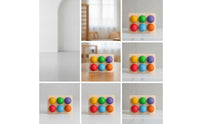 Rainbow Matching Ball Toy Educational Color Sorting Balls Game Color Matching Toy Sensory Ball Sorting Game Child-Centered