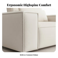 Minimalist Modern aesthetic Highsupportive Block Sofa abrasionResistant Fabric Living Room Furniture space-efficient Design Couch Deep Seat Comfort for Small Apartment Dwellers, Cat Owners, Families, Home Lounge