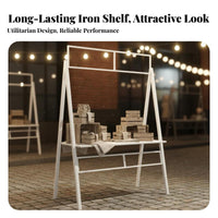 Portable Mobile Vendor Booth Heavy Duty Wrought Iron Stall Shelf Weather Resistant Promotional Sales Rack Wide Countertop for Street Vendors, Small Business Owners, Event Promoters, Night Markets, Trade Exhibit S, Festivals, Shopping Malls