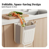 Foldable Hanging Trash Can Space Saving Foldable Cabinet Garbage Bin Wide Opening Hanging Trash Can for Home Cooks, Renters, Lavatory, Camping, Car