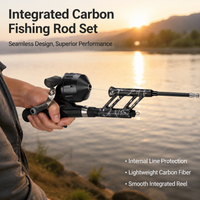 Carbon Fiber Fishing Rod and Reel Combo, Retractable 76cm Spinning Combo, Heavy Action Freshwater Travel Fishing Rod, 3 Sections 46cm Collapsed
