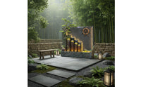 LED Waterfall Panel Water Feature Feng Shui Decor Vertical Water Feature Modern Design Freestanding Waterfall Screen for Hotel Owners, Courtyard
