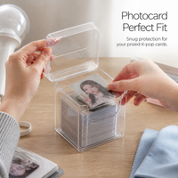 Kpop Photocard Postcard Storage Box with Card Sleeves and Stickers